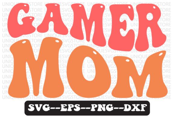 Gamer Mom Quote Retro Svg Design for Crafts and Graphics
