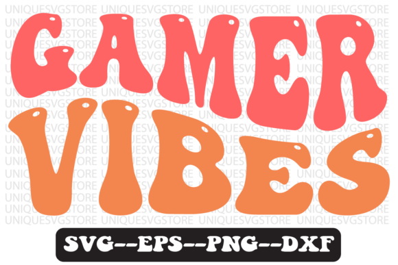 Gamer Vibes Quote Retro Svg Design for Crafts and Graphics