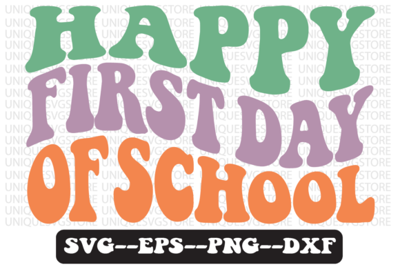 Happy First Day of School Retro Svg for Crafts and Graphics