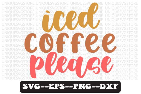 Iced Coffee Please Retro Svg Design for Crafts and Graphics