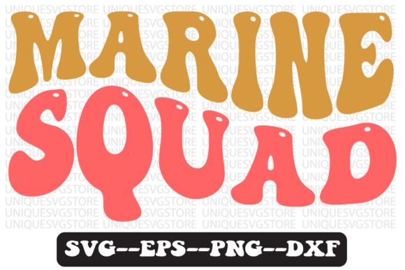 Marine Squad Quote Retro SVG Design for Crafts and Graphics