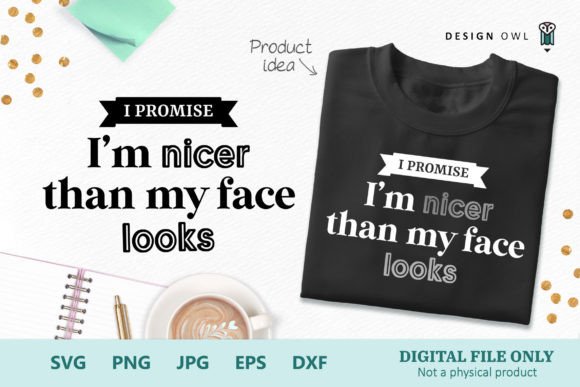 Nicer Than My Face SVG for Crafts and Graphics