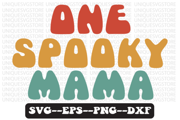 One Spooky Mama Quote Retro Svg Design for Crafts and Graphics