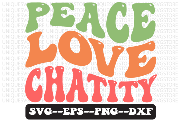 Peace Love Charity Retro Svg Design for Crafts and Graphics