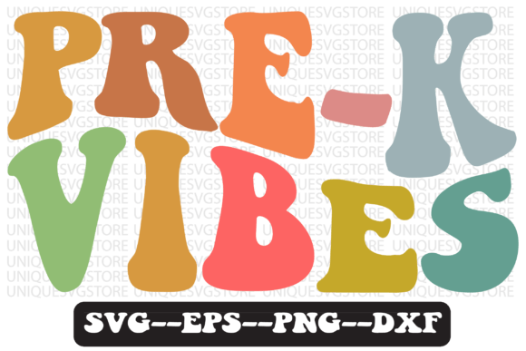 Pre-K Vibes Quote Retro Svg Design for Crafts and Graphics