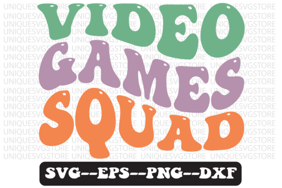 Video Games Squad Retro Svg Design for Crafts and Graphics